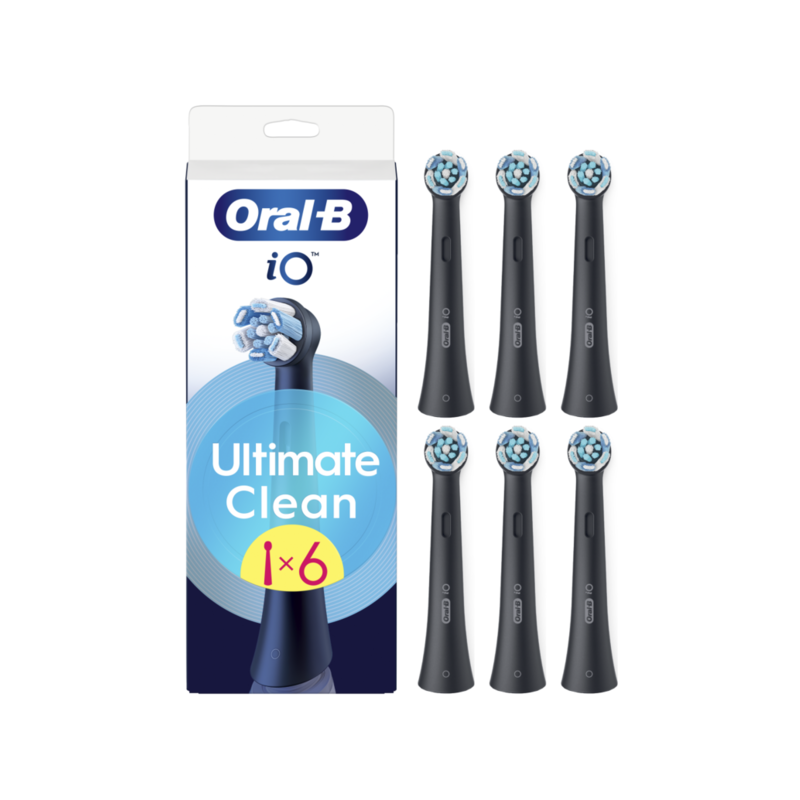 Oral-b Io Ultimateclean Replaceable Toothbrush Heads, 6-PACK, Black