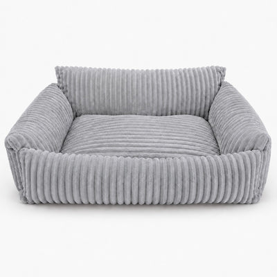 Lodie Corduroy Dog Sofa with Removable Cover – Beige, S