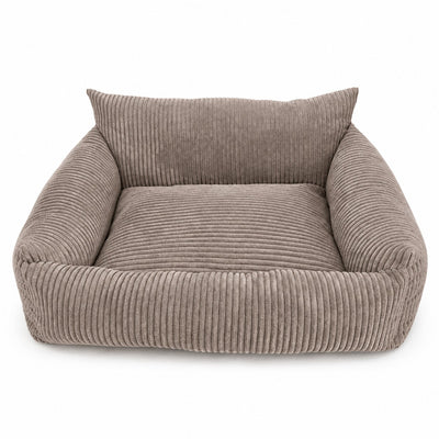 Lodie Corduroy Dog Sofa with Removable Cover – Hazelnut Taupe, M