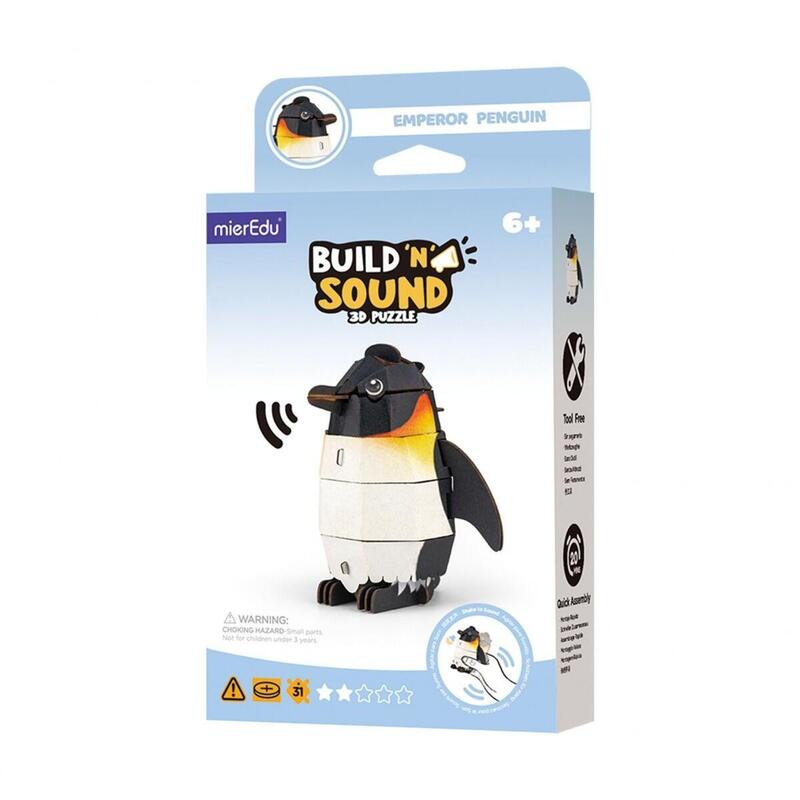 Puzzle 3D Mieredu Buduj I Sluchaj - Pingwin