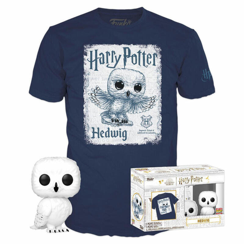 Set Figura Pop &38, Tee Harry Potter Hedwig Tamaño L