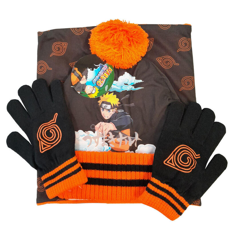 Set Gorro Braga Cuello And Gloves Naruto
