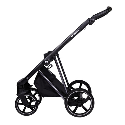 LUX Stroller Chassis – Chrome with Black Perforated Grip