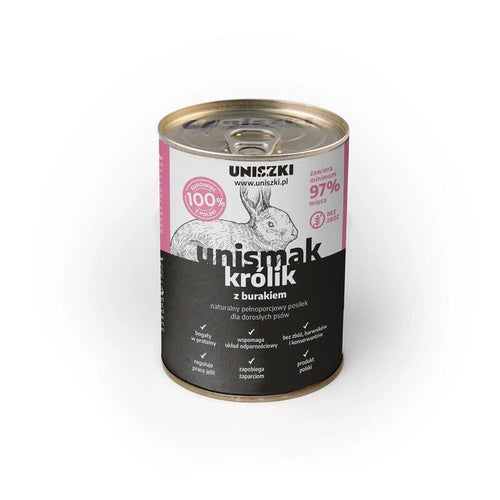 Uniszki Unismak Rabbit With Beetroot - Comida Húmeda Perros - 400G — image 1