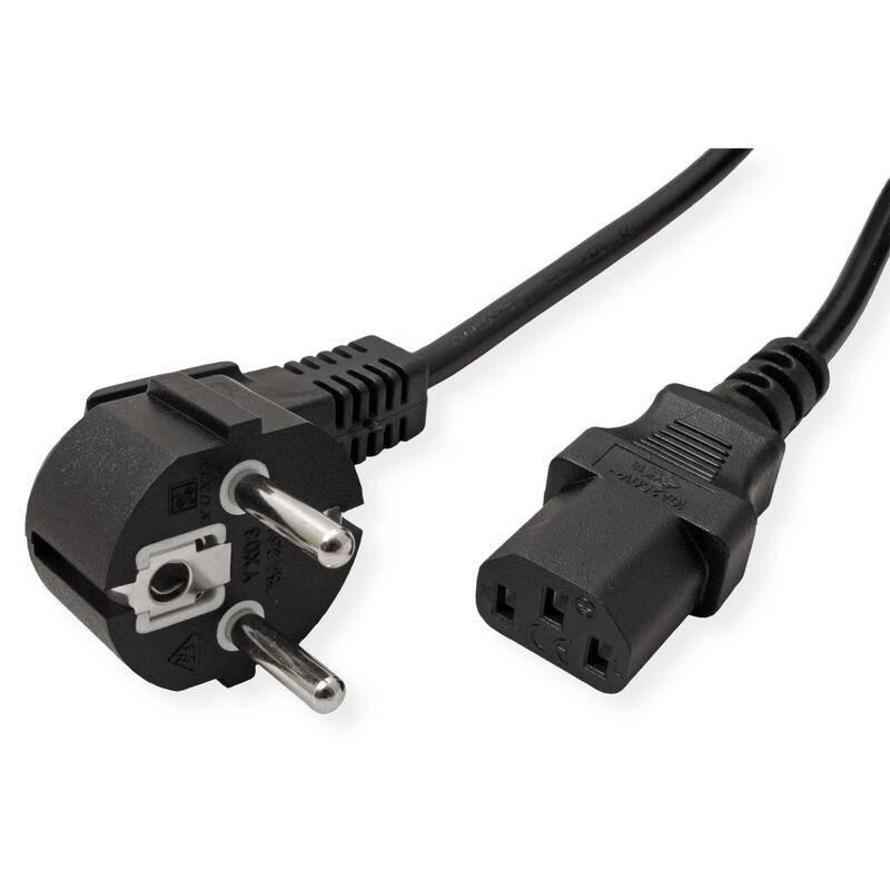 Value Cable Power CEE7 7-CONECTOR Male & IEC Connector Female Recto, Black 5M