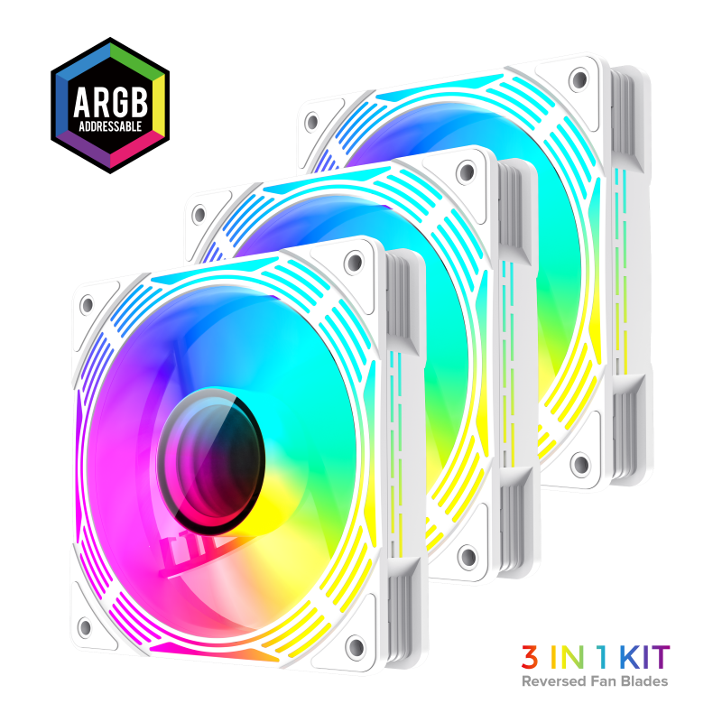Gamemax Fan PC Case Fan KF300R Bw White